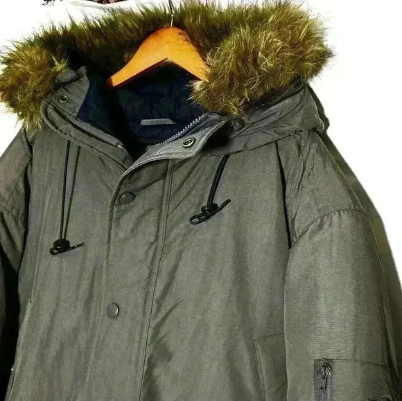 ROOKY Authentic Mens Hooded Grey Nylon Coat with Pockets Galore Size XL - Picture 3 of 10